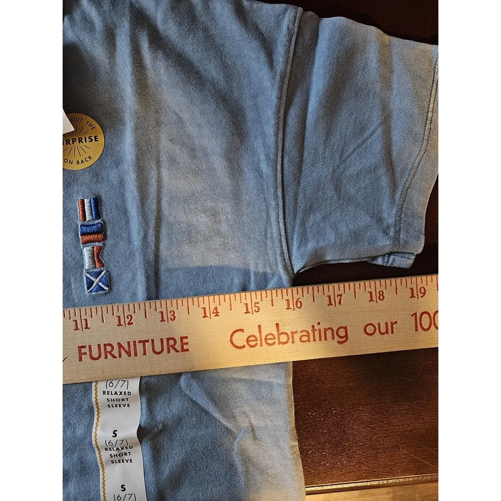 Cat‎ & Jack Boys Sailing Graphic T-Shirt Size S 6/7 Blue Nautical NWT